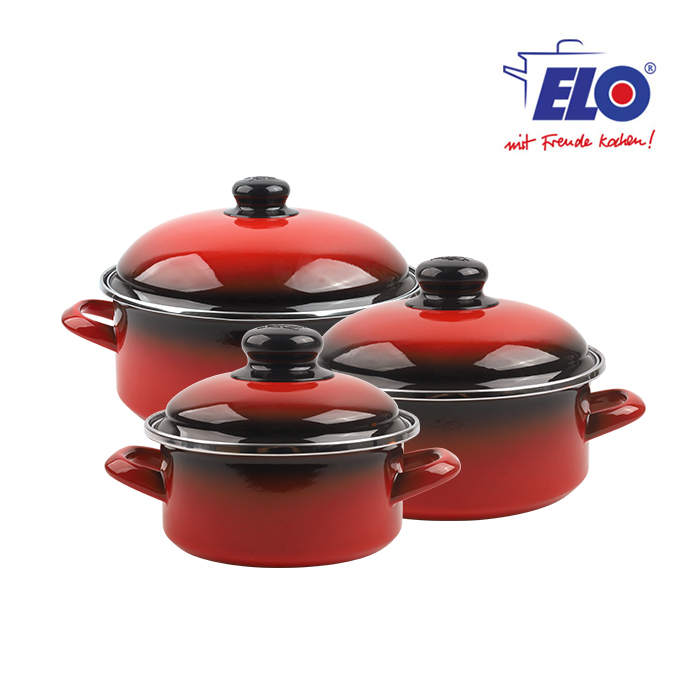 ELO 빨강법랑 3종 일반형 16cm+20cm+24cm - 상품 이미지