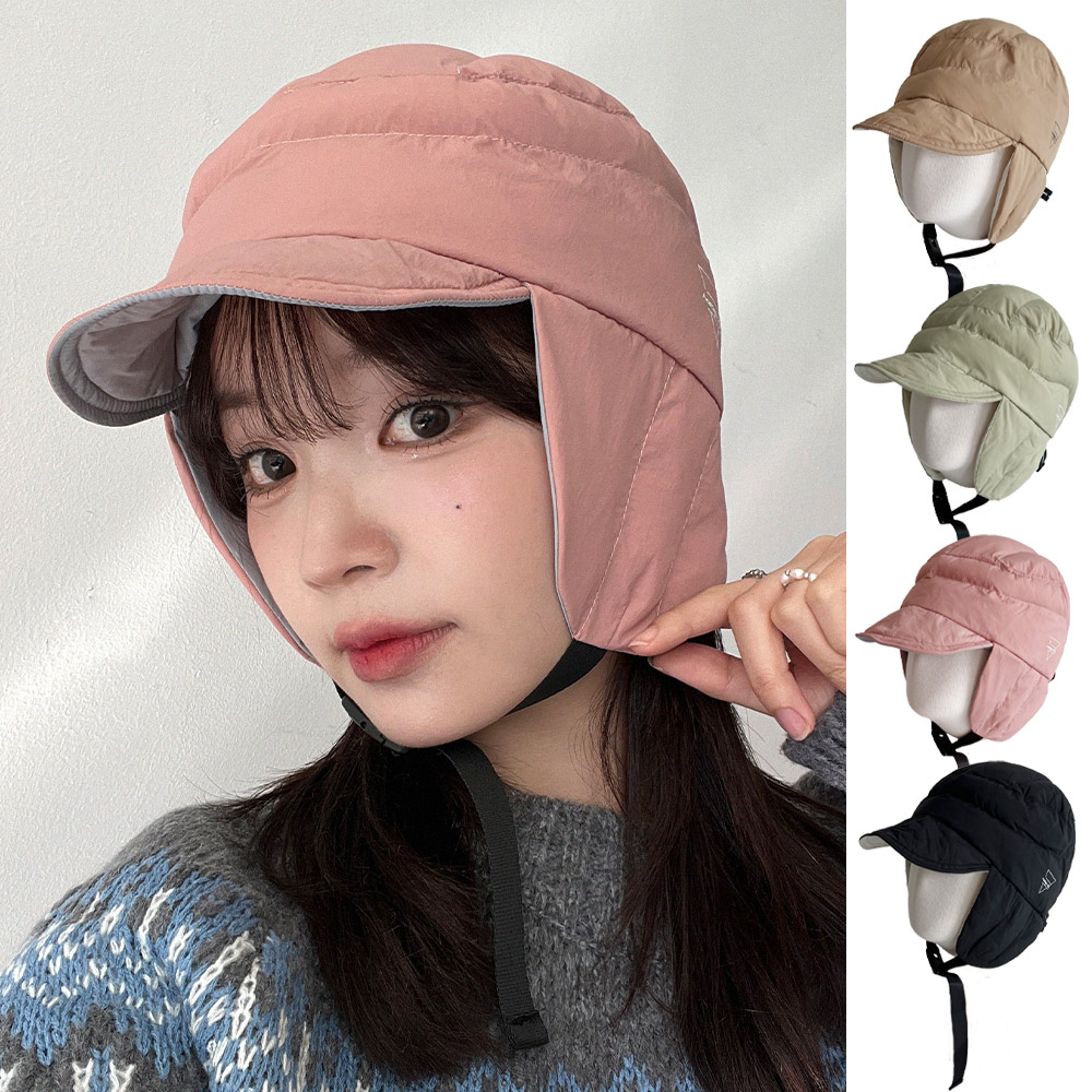 다운패딩 양털 트루퍼햇 귀달이 군밤 패딩 한파 스키장 겨울 귀덮개 방풍 모자 모음 - 상세 이미지 4