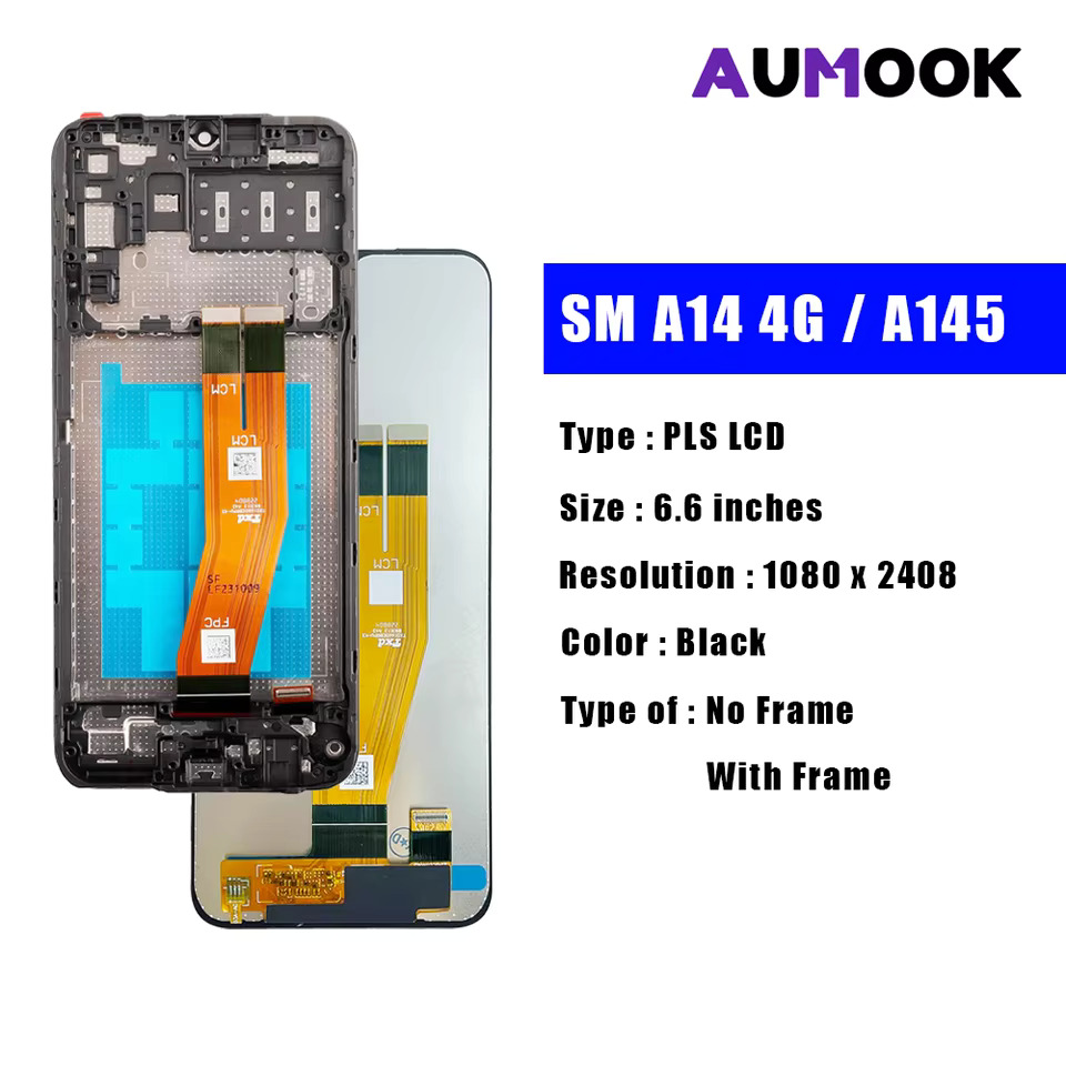 LCD 디스플레이 디지털 터치 스크린 어셈블리 프레임 포함 삼성 호환 A14 4G 5G SM A145F A145P A146P A146B A146U 용 PLS : 돈나무19