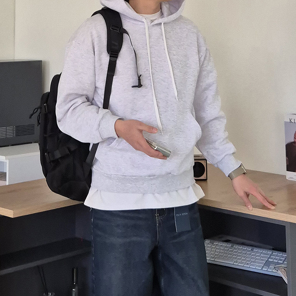 남자기모후드티 빅사이즈 오버핏 모자큰 커플 후드티