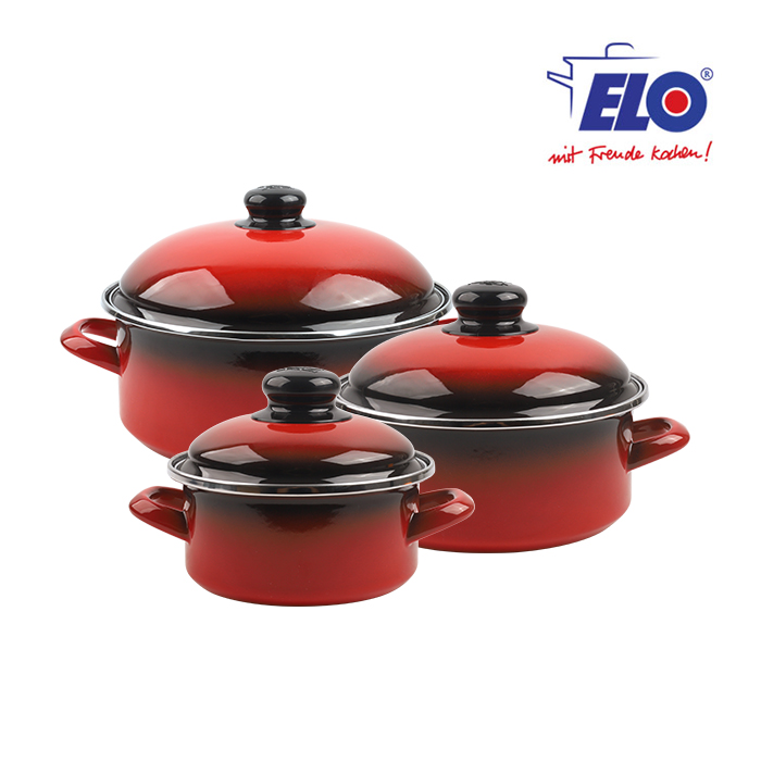 ELO 빨강법랑 3종 일반형 14cm+20cm+24cm - 상품 이미지