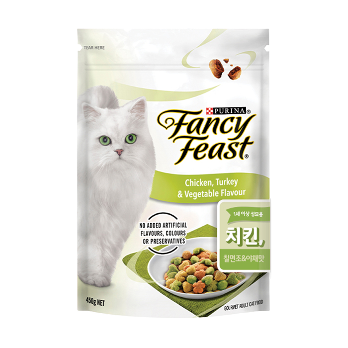 팬시피스트 건사료 450g 치킨 칠면조&야채 고양이사료 - 메인 이미지