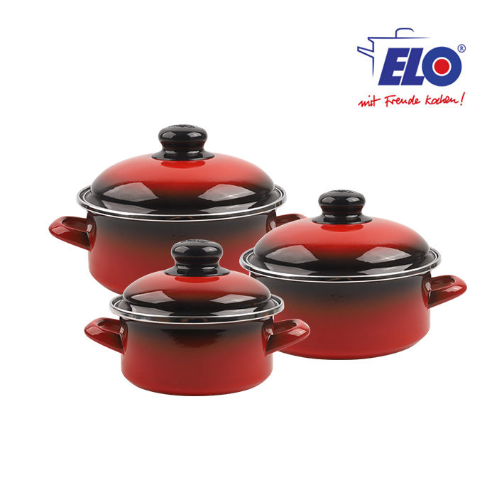 ELO 빨강법랑 3종 일반형 14cm+18cm+20cm - 상품 이미지