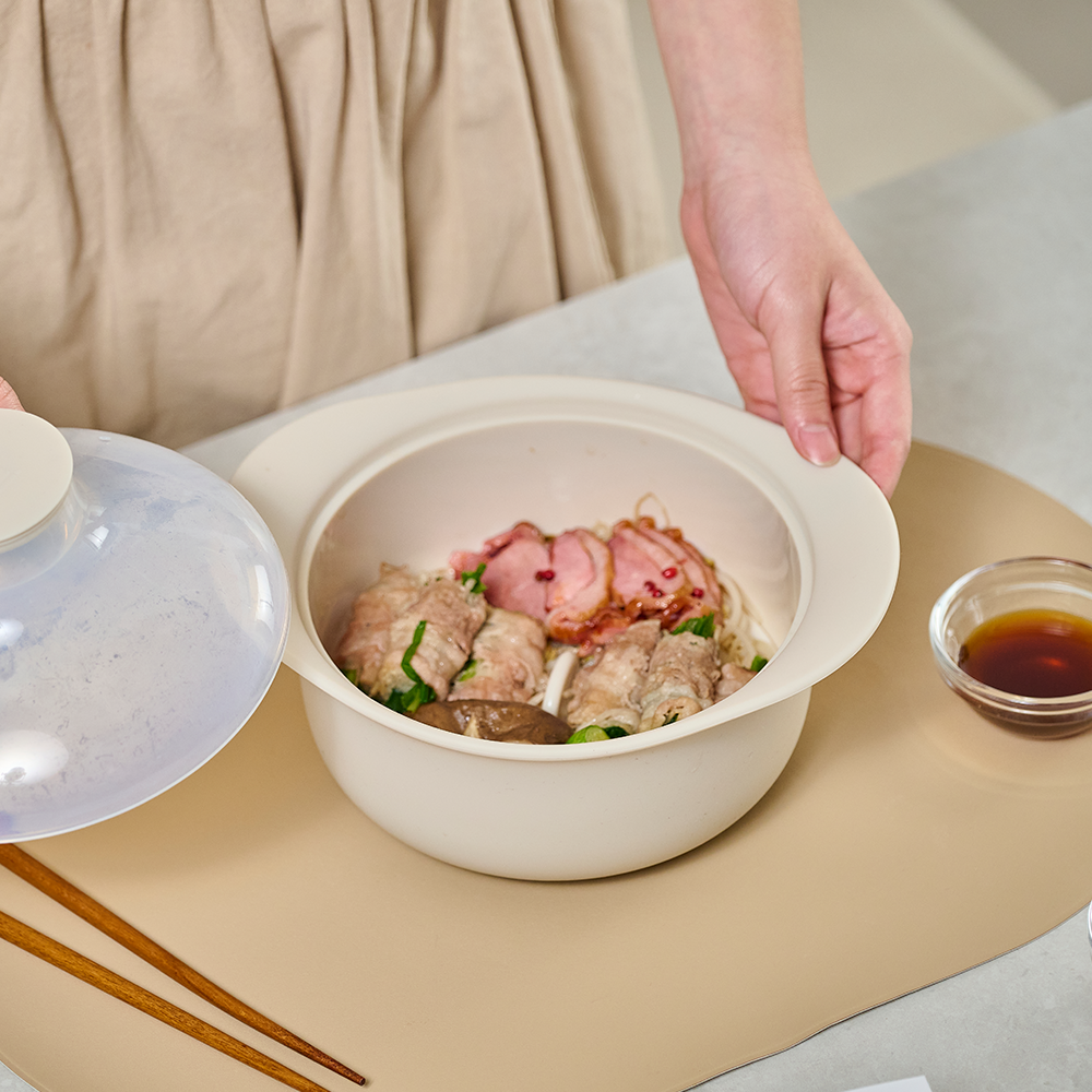 퍼기 실리콘 대용량 올인원 이유식 찜기 찜발이 3종 세트 전자레인지 이미지 2
