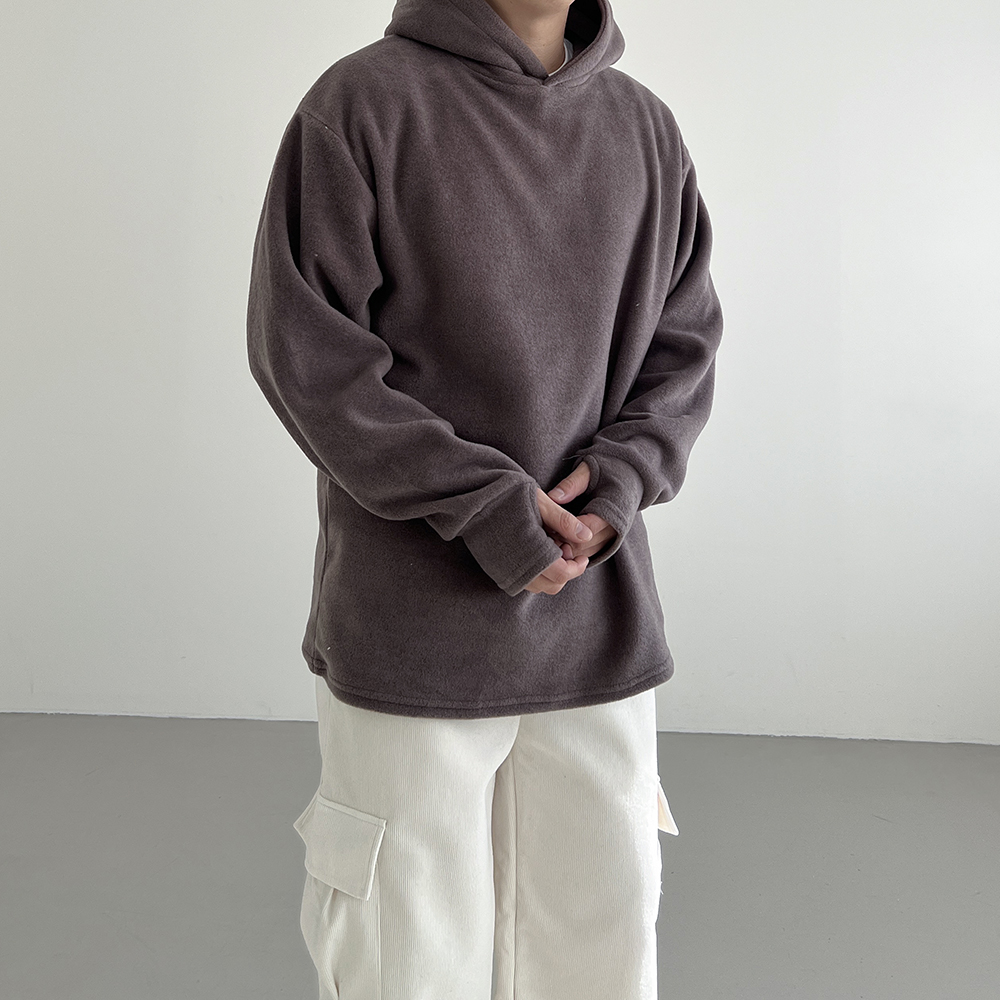 남자 워머 기모후드티 오버핏 기모티셔츠 후리스 플리스 맨투맨 - 상품 이미지
