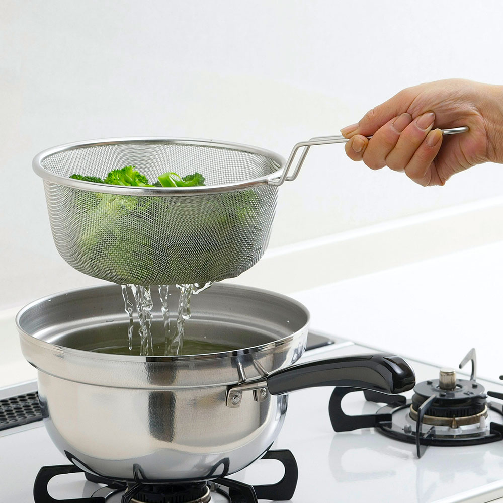 시모무라 올스텐 손잡이 채반 채망 건지개 오일 튀김 거름망 핸들형