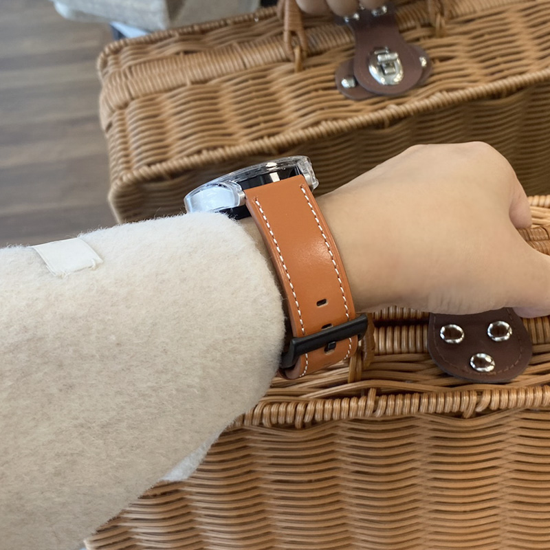 갤럭시워치7 스트랩 갤럭시워치6 갤워치5 갤워치4 클래식 프로 20mm용 프리미엄 소가죽 레더 시계줄