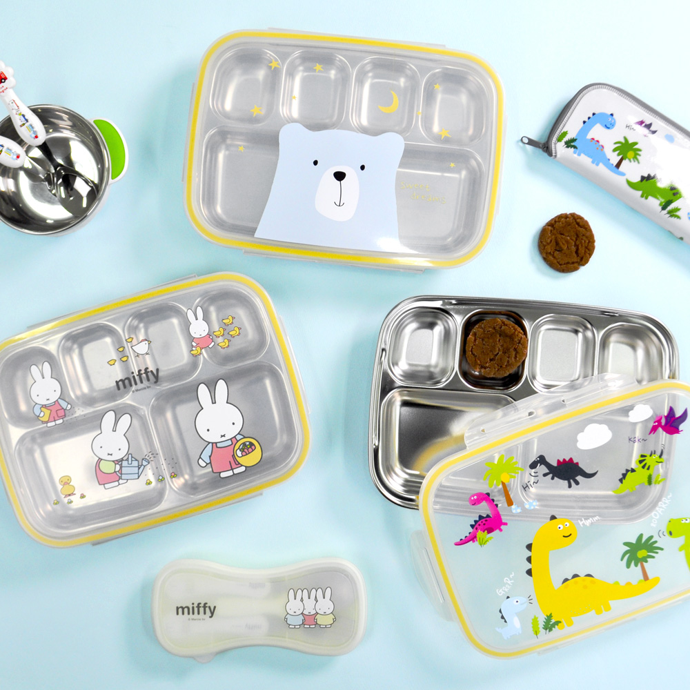 국내산 스텐 304 캐릭터 유치원 어린이집 뚜껑 식판 유아 깊은형 스텐 식판 도시락 쿨디노