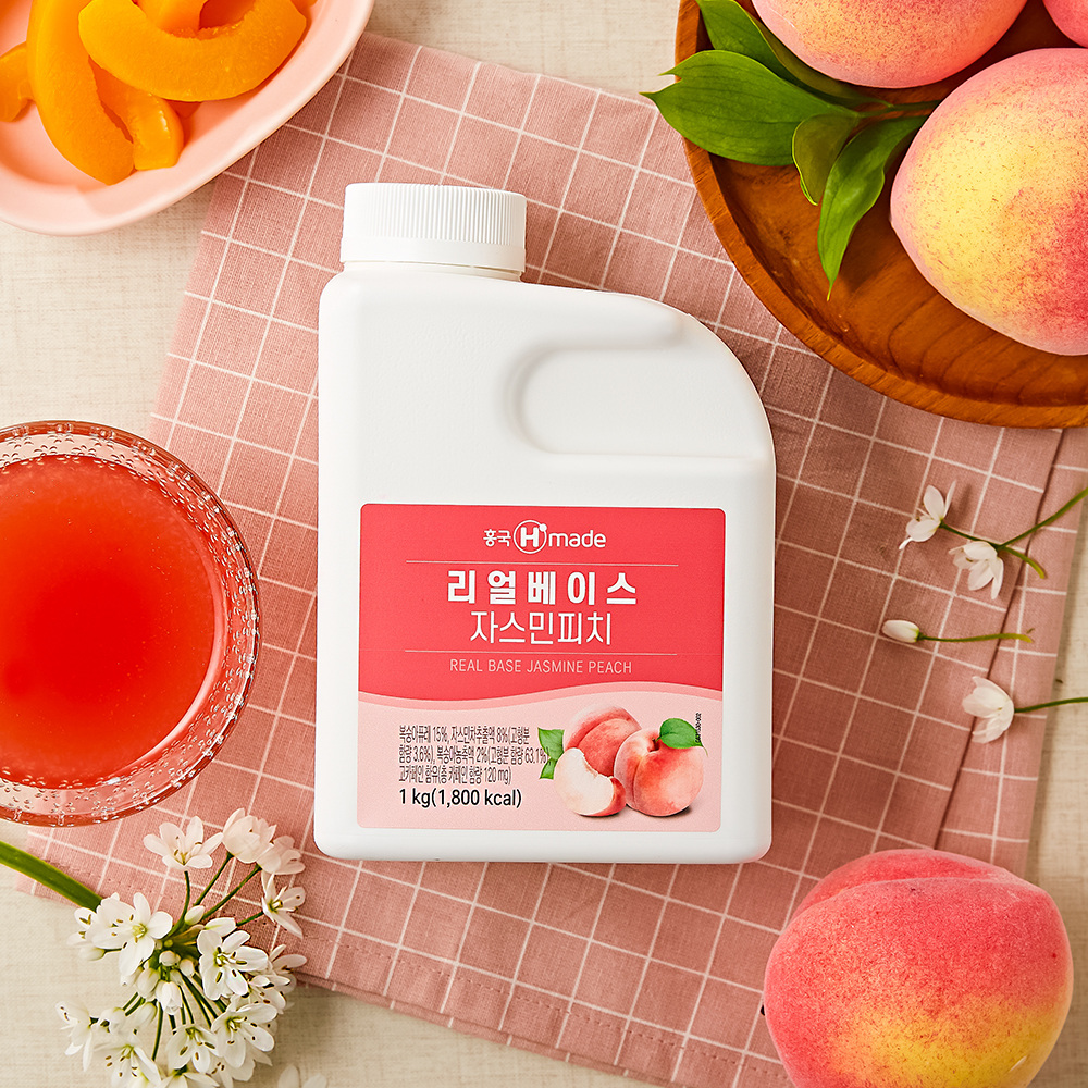 흥국 리얼베이스 자스민 피치 농축액 1kg 2개 원액
