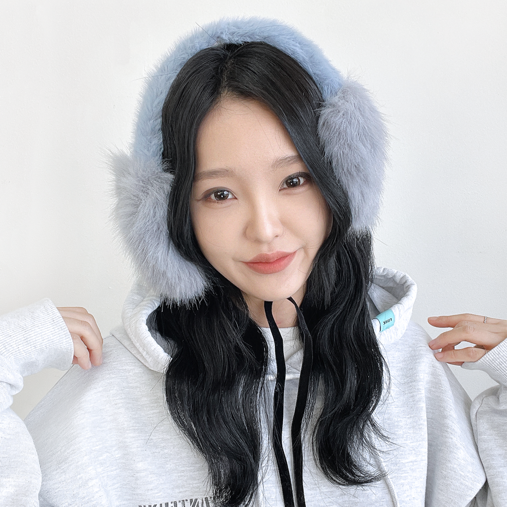 벨 에코 밍크털 귀도리 여성 겨울 삿포로여행 방한 귀마개 - 상세 이미지 3