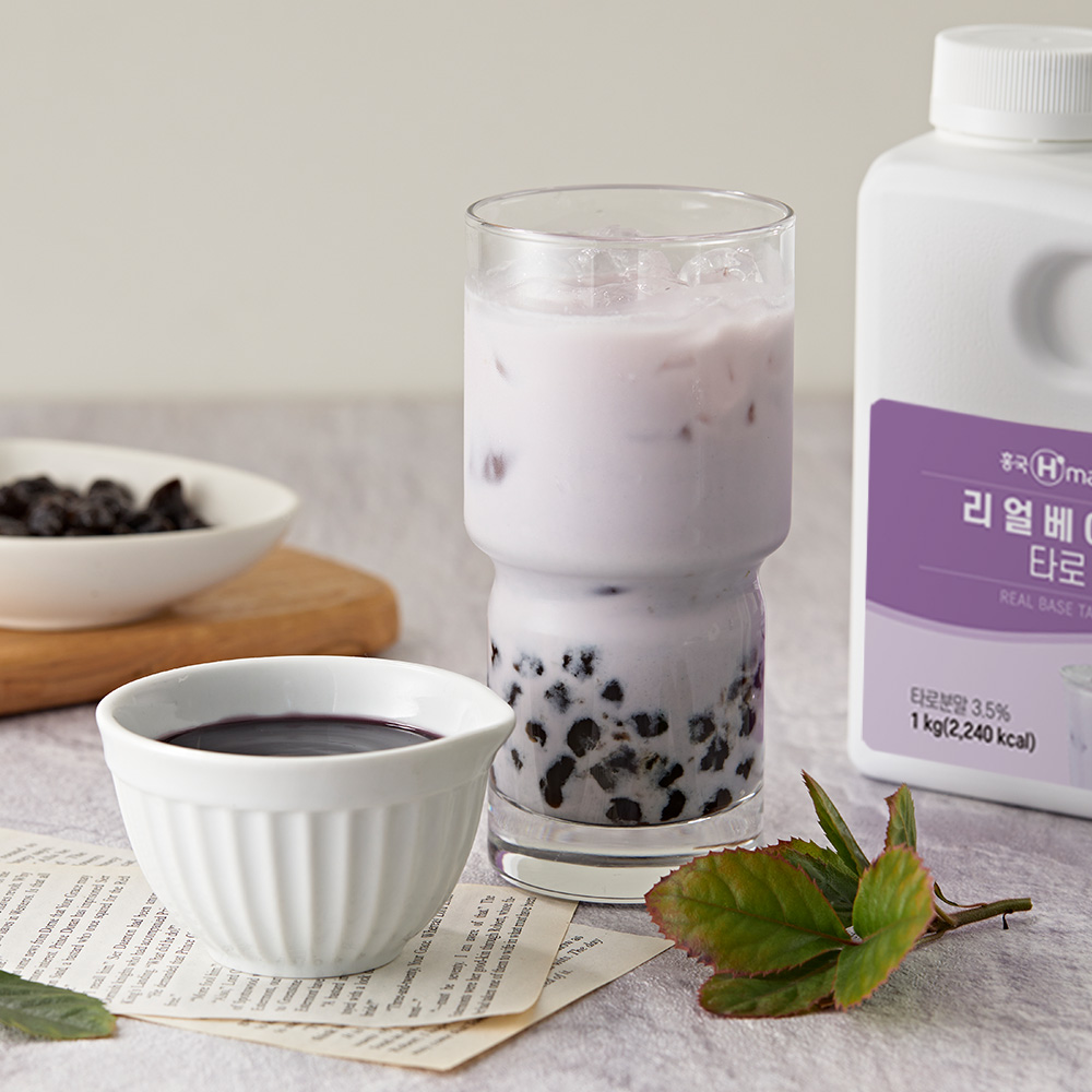 흥국 리얼베이스 타로 1kg 2개 카페 밀크티 버블티 농축액 - 상세 이미지 4