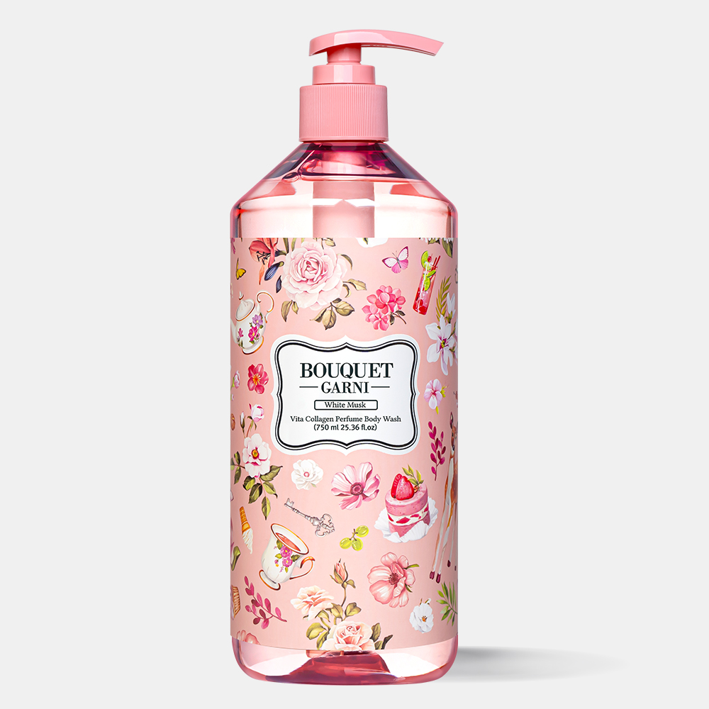 [1개] 부케가르니 비타콜라겐 퍼퓸 바디워시 750ml 화이트머스크 향