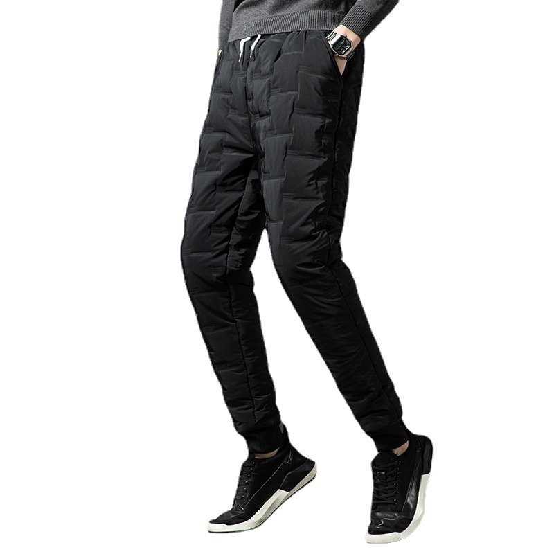 겨울 남성용 캐주얼 조거팬츠 두꺼운 스트라이프 스포츠바지 야외 홈웨어 - 상세 이미지 5