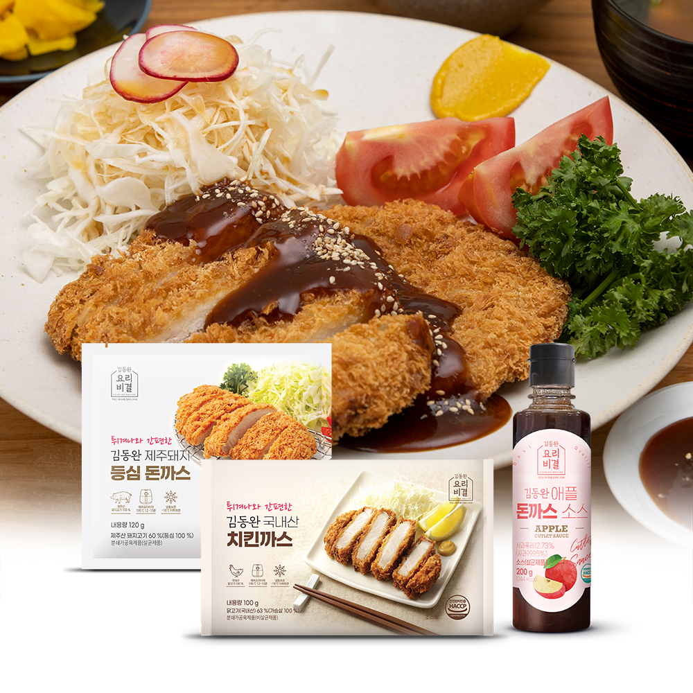 김동완 돈까스 2종 6팩 (등심4+치킨2+소스1) 튀겨나온 돈카츠 에어프라이어