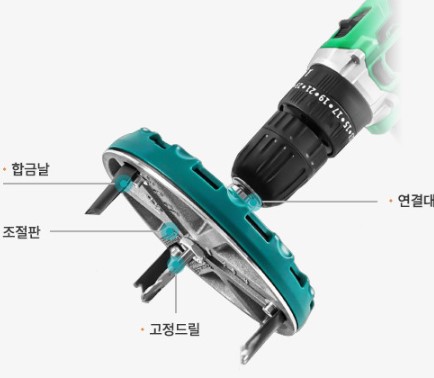 솔리드 만능홀쏘 멀티홀쏘 목공 타공 천공 홀커터 사이즈 조절 목공드릴 이미지 7