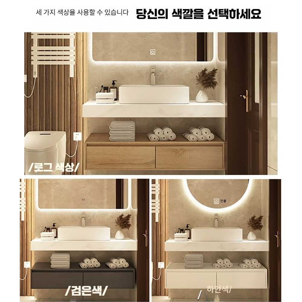 고스트캠프 세면대하부장 간이 카운터세면대 일체형 0.6m 철제 원형 거울 - 상세 이미지 3