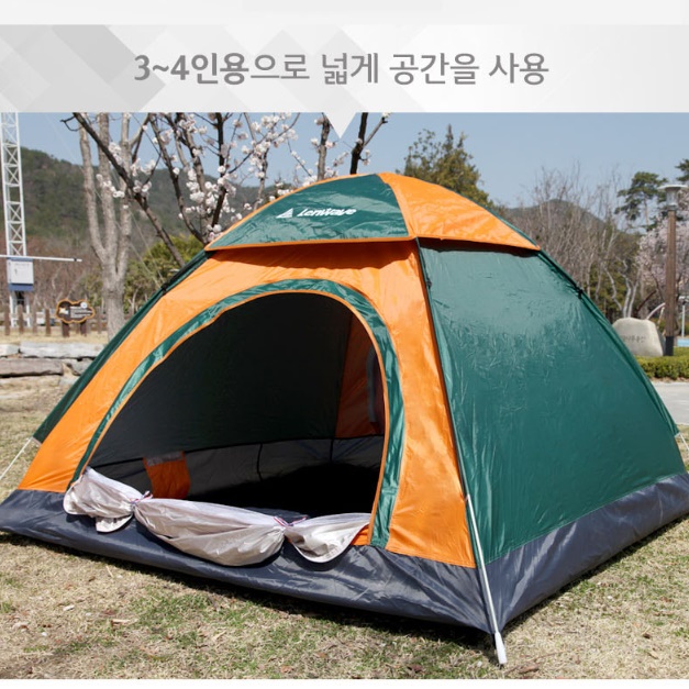 감성 원터치 텐트 3-4인용 돔텐트 방수 돔형 텐트 - 상세 이미지 2