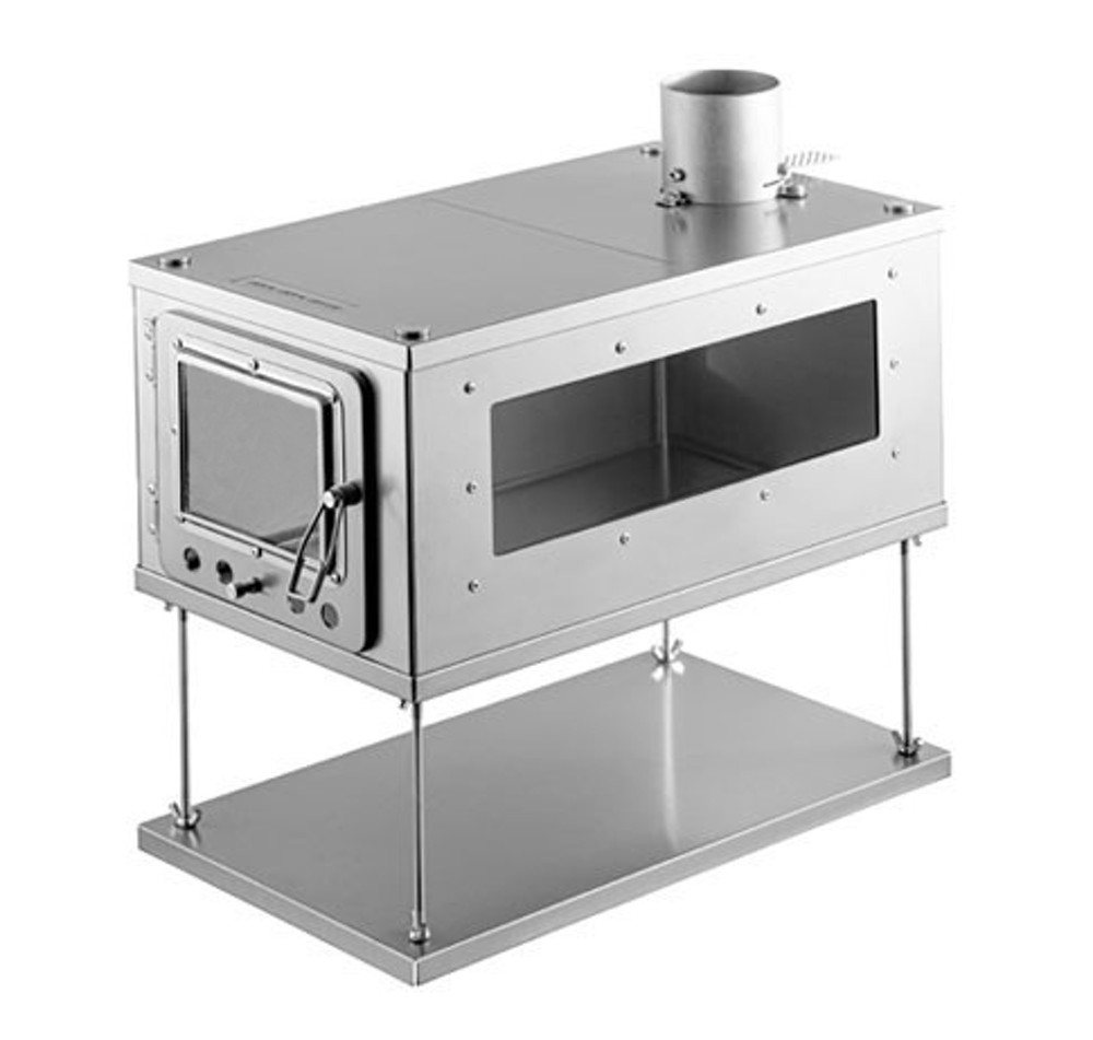 와일드와일드웨스트 화목 난로 티타늄 W 스토브 화로대 가정용 캠핑 실내 사이드뷰 와와웨