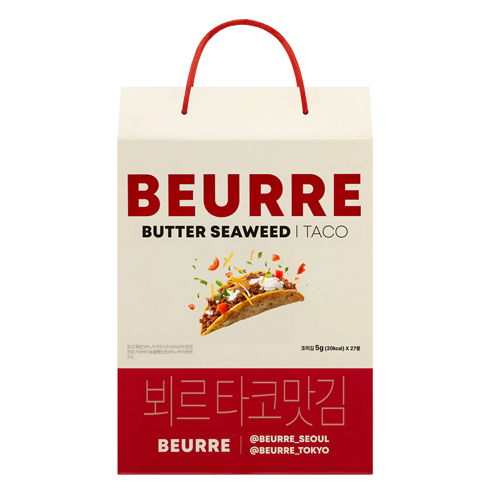 뵈르김 선물형 27입 (타코 버터 명란 트러플 불닭) 맥주안주 명란김 곱창김