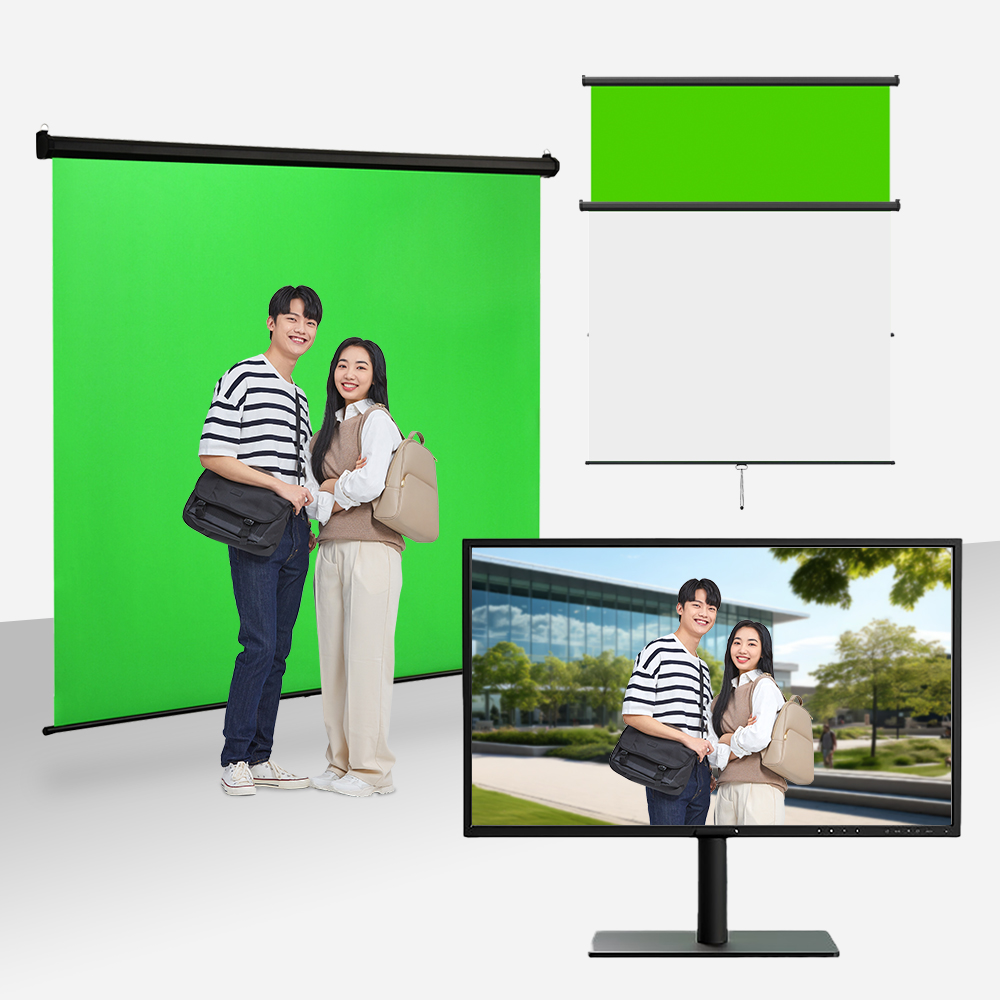 크로마키스크린 유튜브 크로마키 원터치 배경 촬영 롤 스크린 대형 2Mx3M