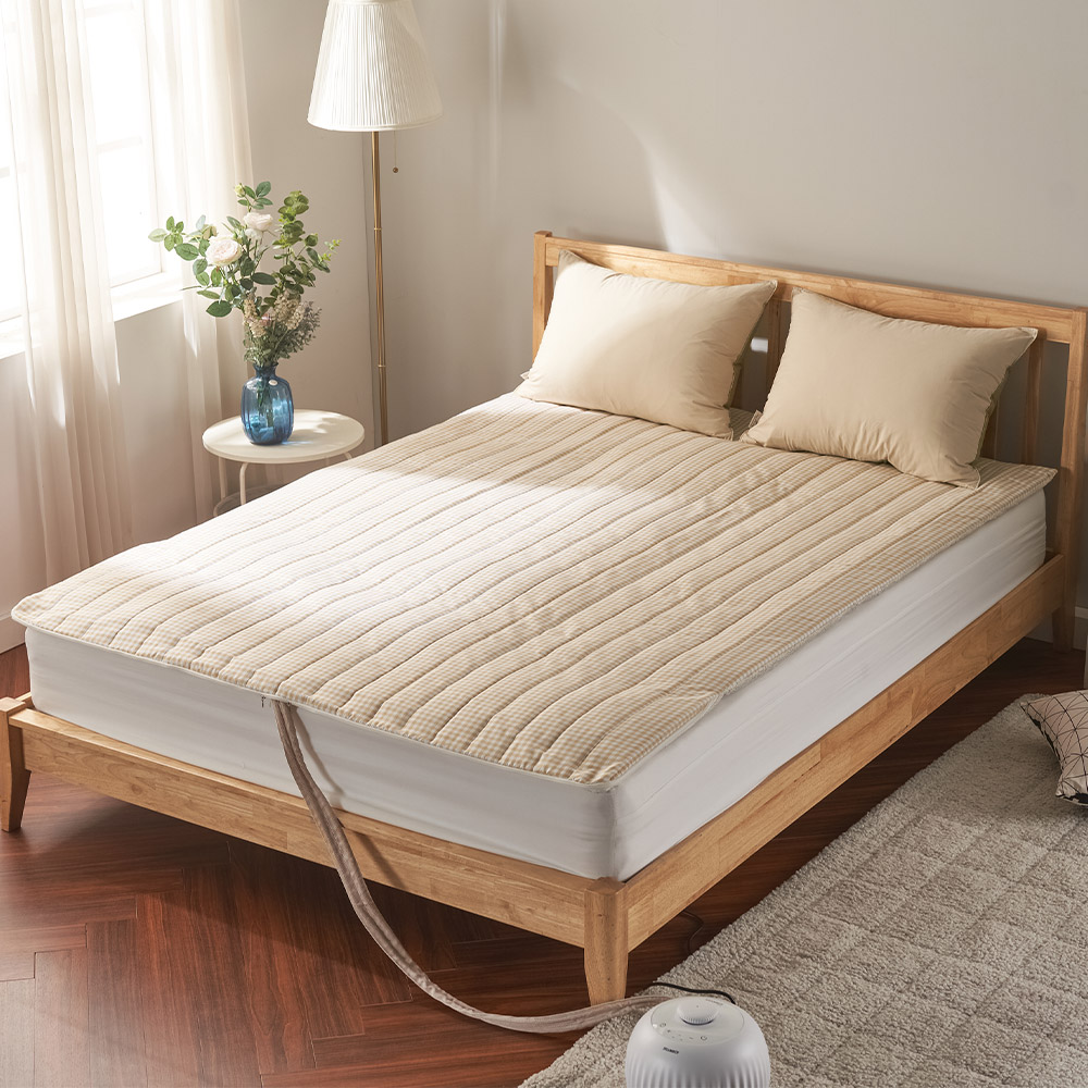 포그닝 온수매트커버 체크무늬 전기요 카본 온열매트 전기장판커버 싱글 퀸 소프트마이크로