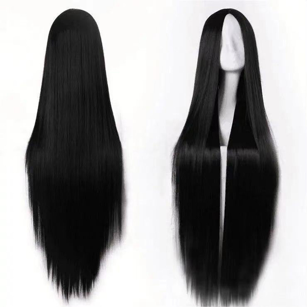 검은색 긴 생머리 가발 100cm G - 상품 이미지