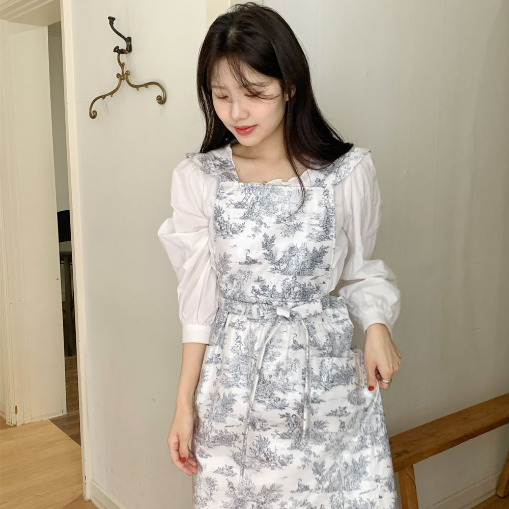 아미앙스 어깨프릴 방수 앞치마 애견미용 미용실 꽃집 카페 뜨왈 에이프런