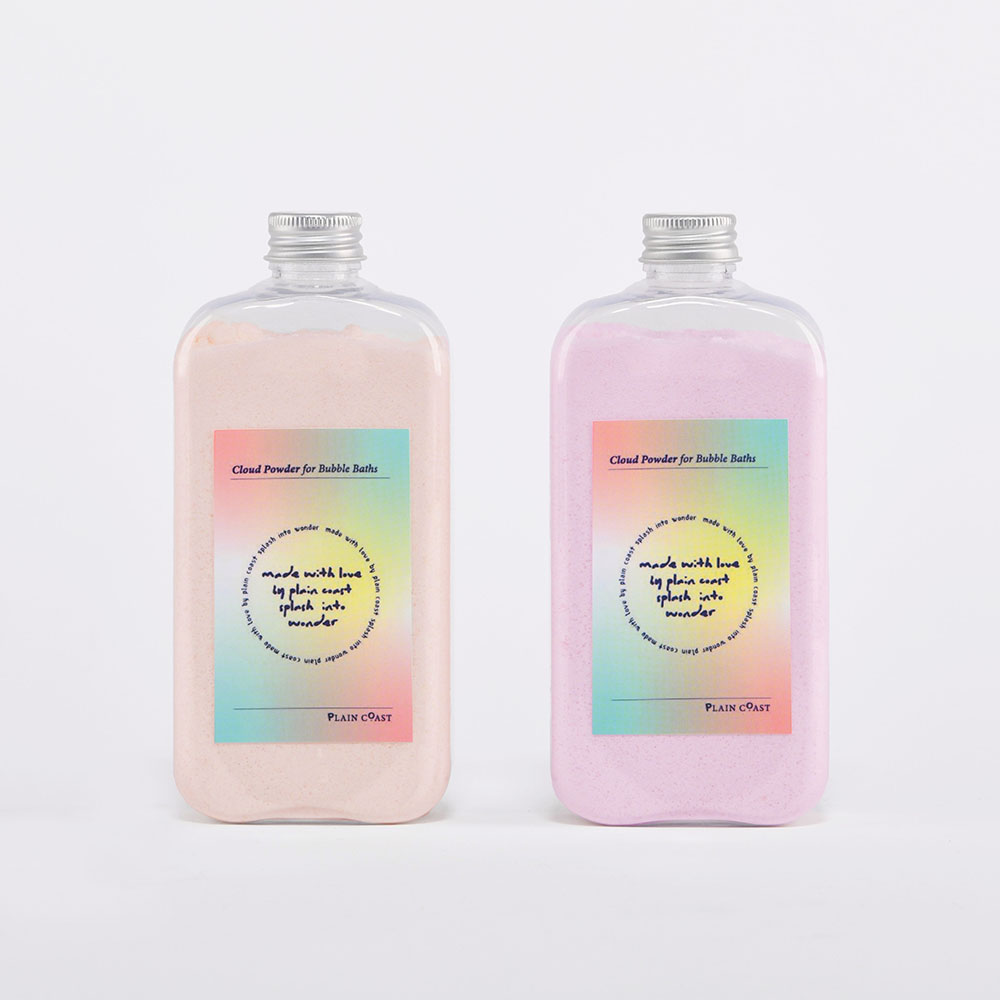 4개세트 플레인코스트 구름파우더 연보라 피치핑크 290g 버블바스 아기거품목욕 천연색소