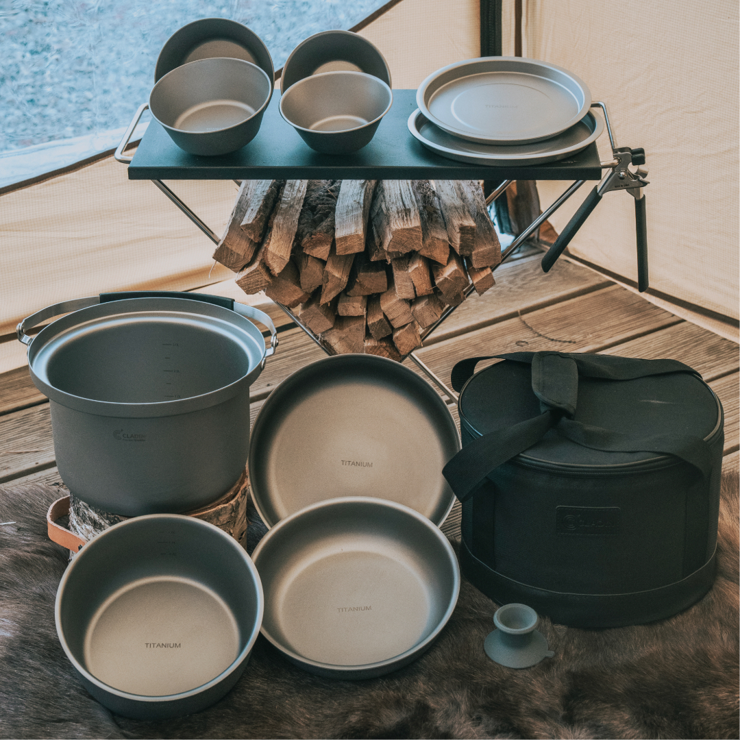 클래딘 리얼 티타늄 캠핑 코펠 V2 통3중 티타늄 코펠 세트 13p