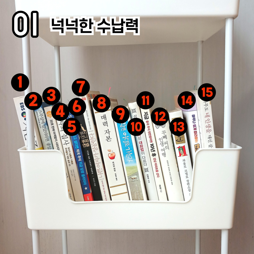 북카트 책 트롤리 트레일러 미니 이동식 책꽂이 2단