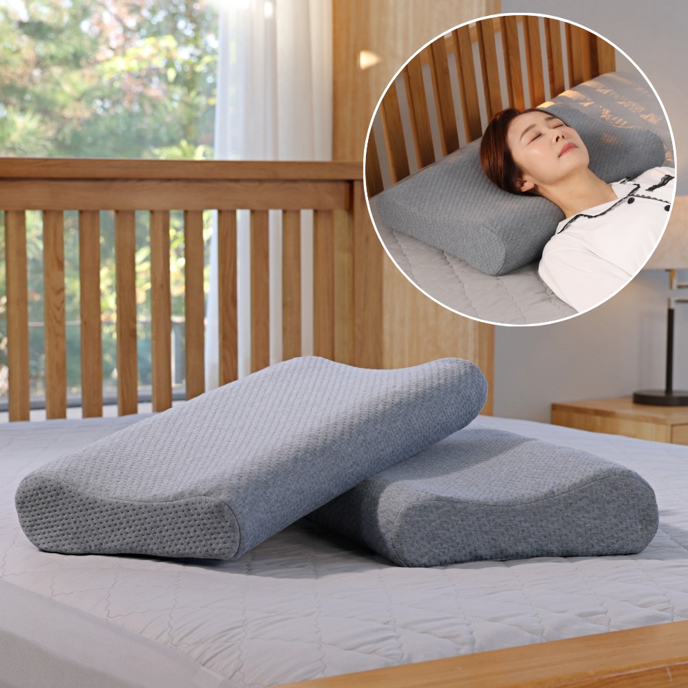 더편한 크리스탈 베개 1세트 목편한 경추베개 C커브 기능성 꿀잠 숙면 경추목베개