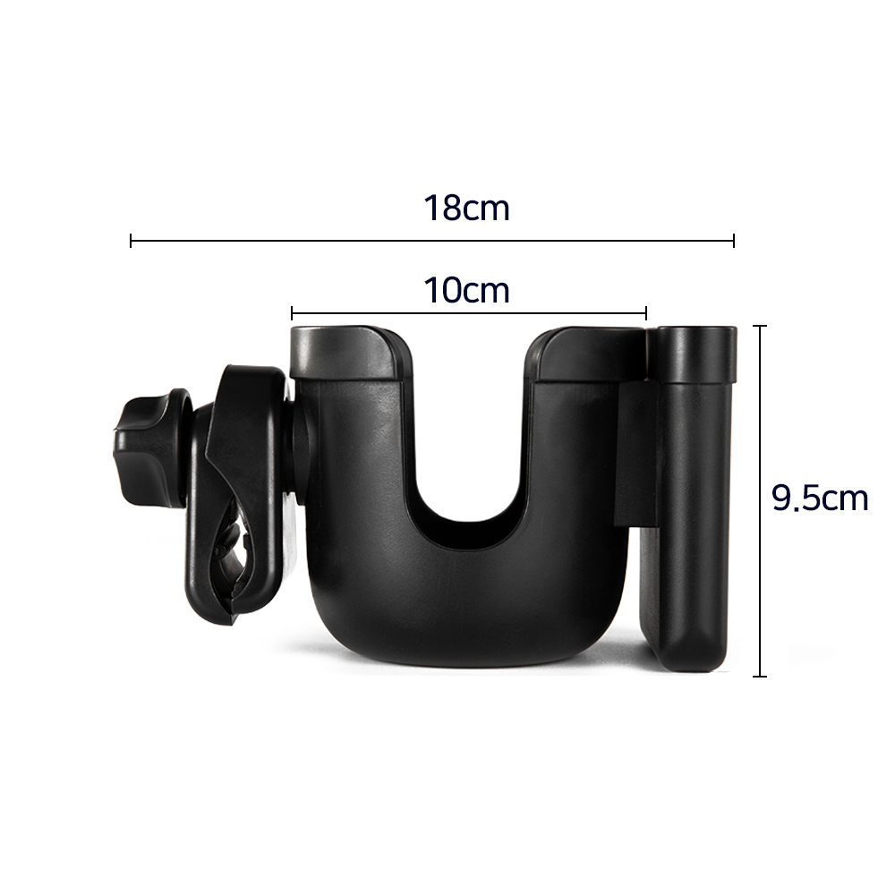 르메이어 올인원 정면형 핸드폰 유모차 거치대 컵홀더 + 레더 카라비너 유모차 걸이 2P 세트