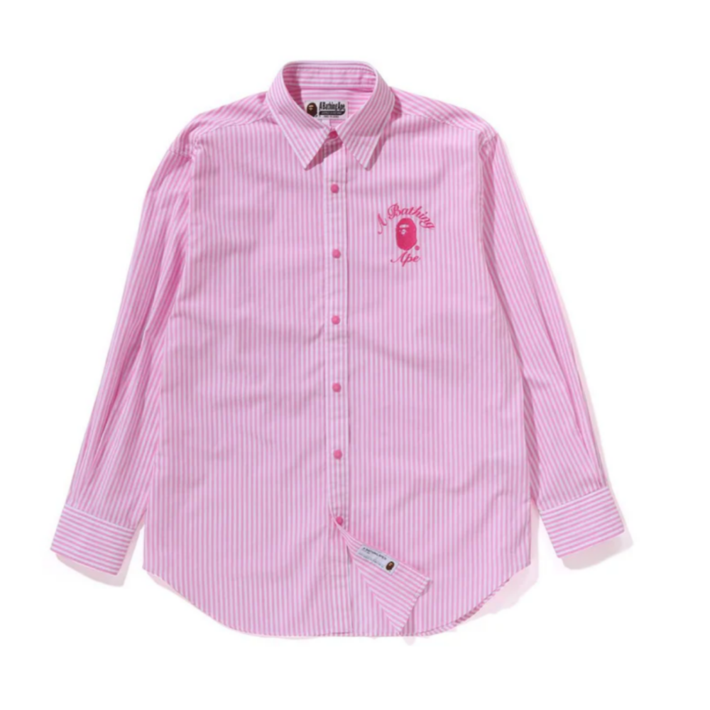 베이프 우먼즈 셔츠 COLLEGE STRIPE SHIRT 2월 신상 1K70-231-001 - 메인 이미지