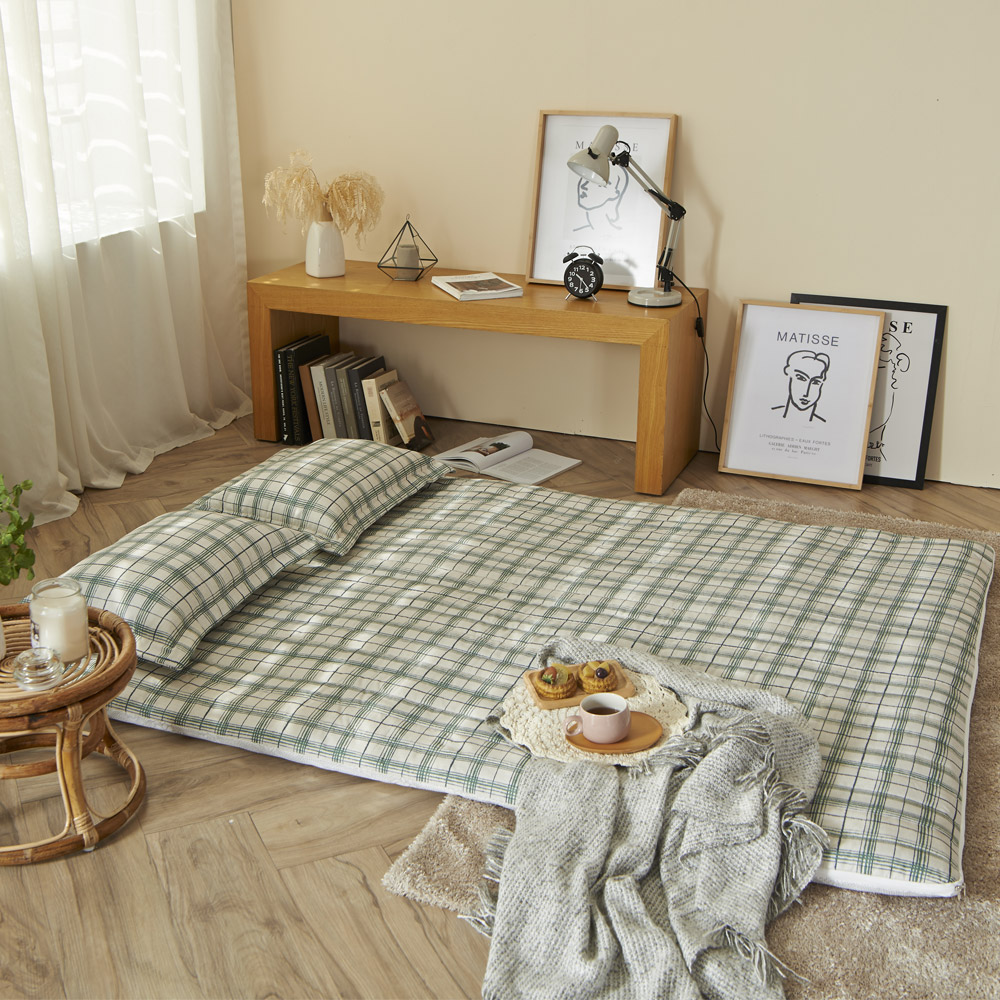 포그닝 온수매트커버 전기장판커버 전기요 카본 온열매트 체크그레이 싱글 퀸