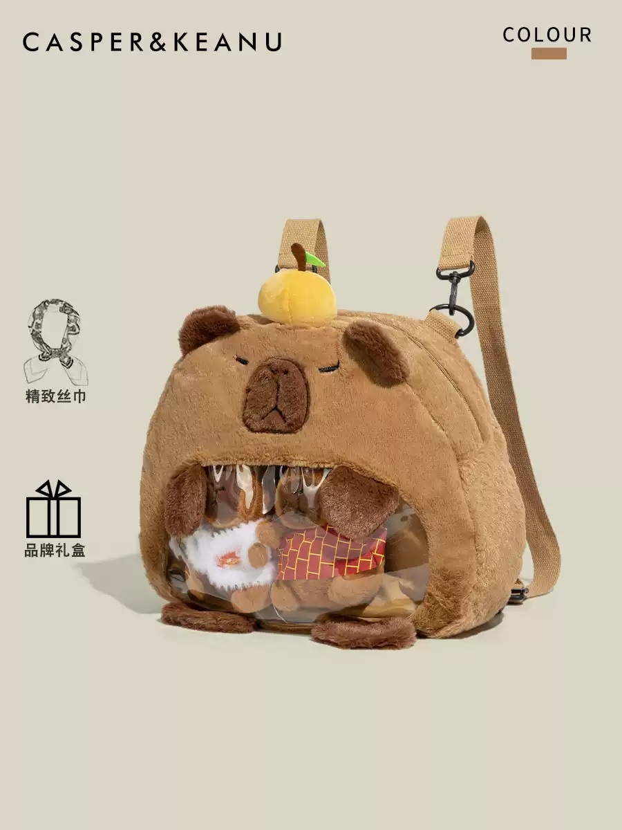 카피바라 가방 캐릭터 선물 책가방 배낭 귀여운템 학생 동물 귀여운 학생가방 - 상세 이미지 4