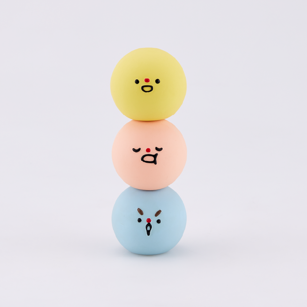 [아아랜드] 동그리 4cm(핑크) 라텍스토이 삑삑이 강아지 분리불안 장난감