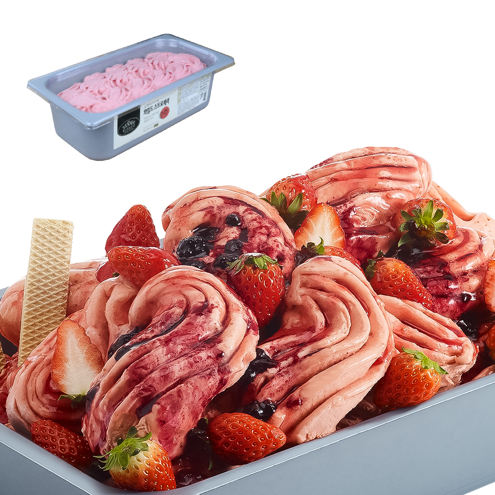 흥국 와일드 스트로베리 소르베 2kg 2개 딸기 아이스크림 업소용 - 상세 이미지 4