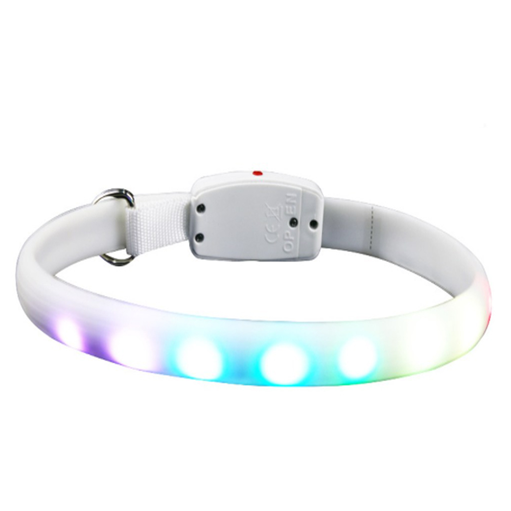 더바른 강아지 야광 LED 목걸이 반려견 야간산책 깜빡이는 안전 애견 목줄 USB 충전식 - 상품 이미지