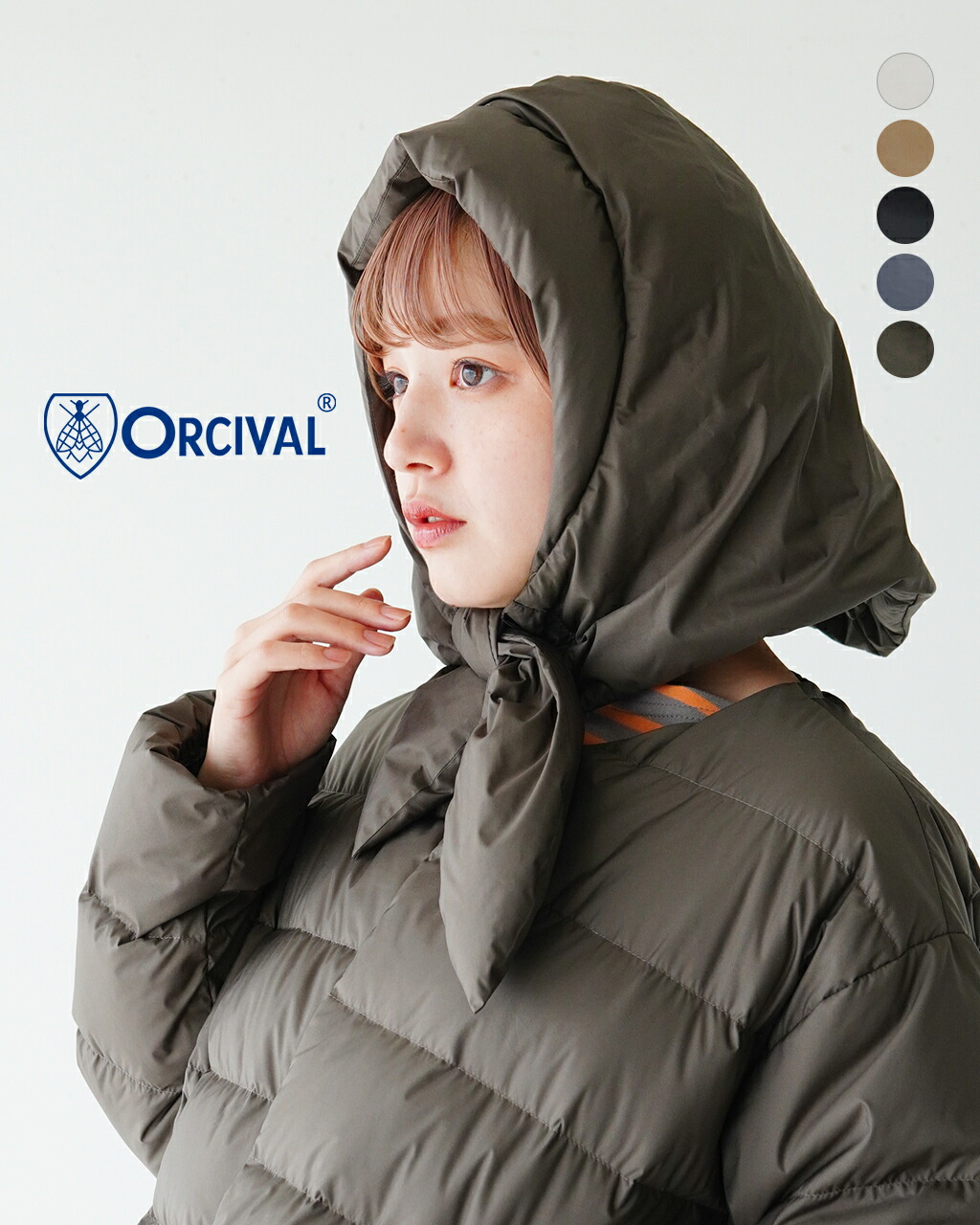 오르치발 다운 패딩 후드 머플러 모자 워머 바라클라바 OR-H0328 DPL 5컬러 - 상품 이미지