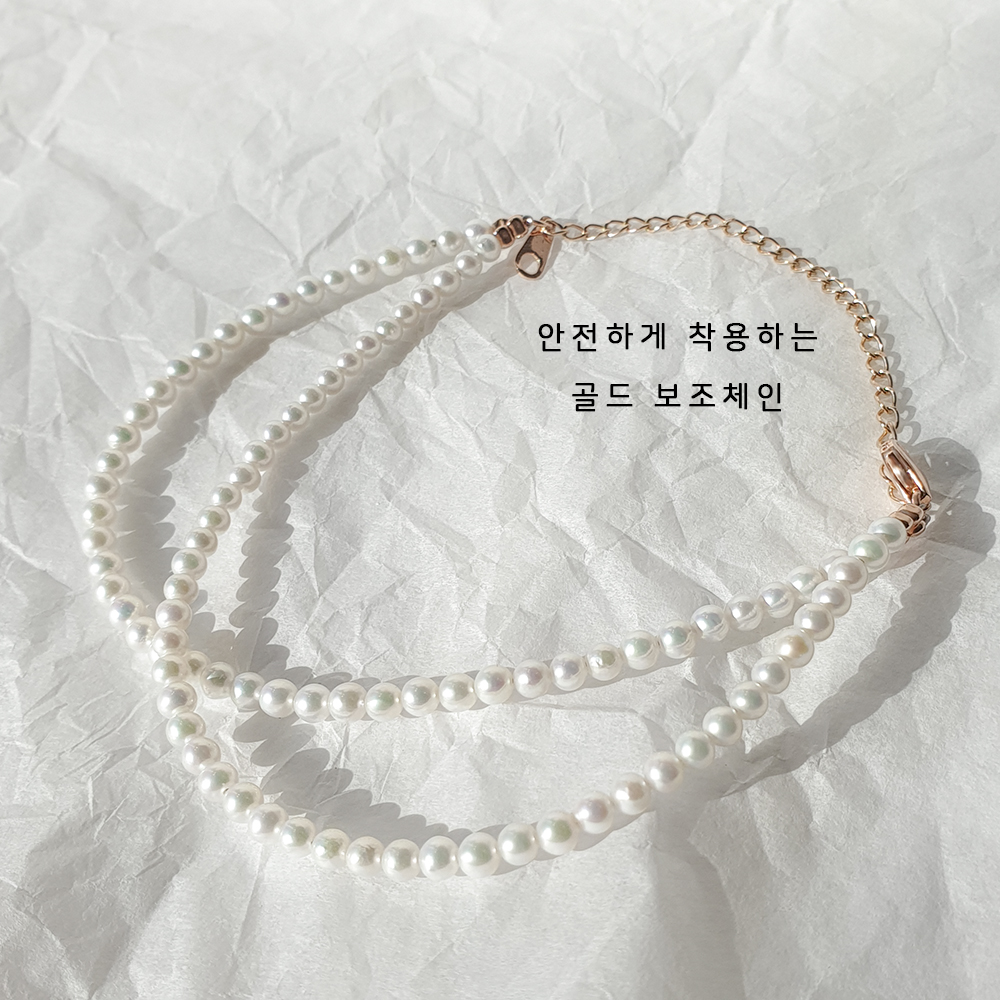 14K 18K 여자 명품 심플 데일리 천연 담수 진주 금 팔찌 이미지 8