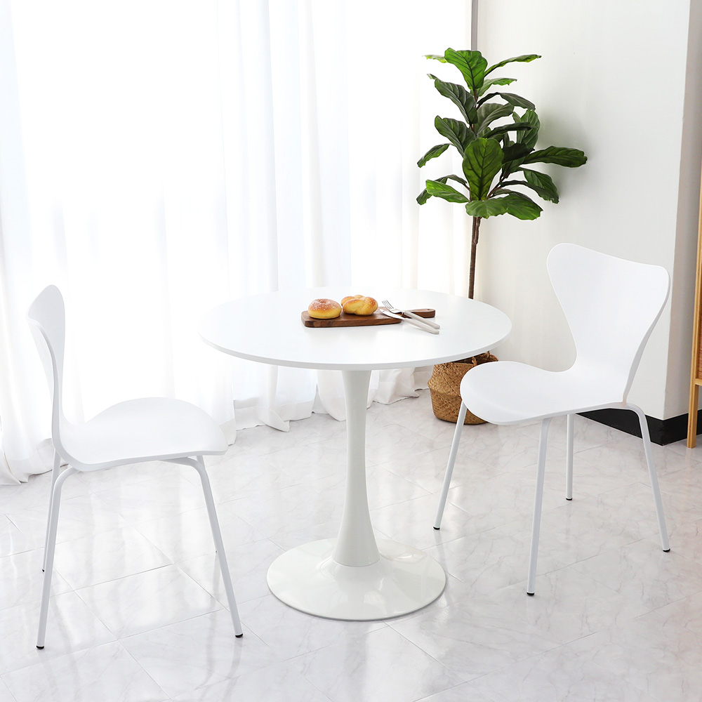 뉴 플로윙 X 숄더7 화이트 원형 카페 식탁 테이블 세트 600