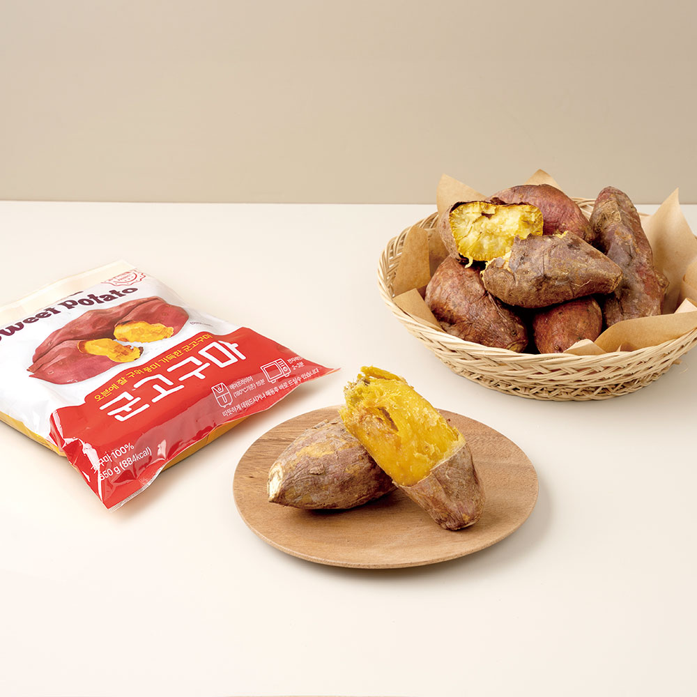 오븐에 잘 구운 맛있는 냉동 군고구마 650g 밤고구마