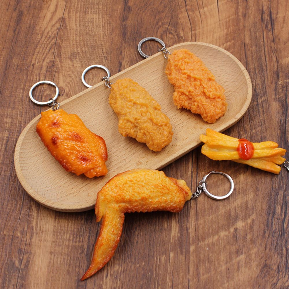 닭다리 키링 치킨집 개업 어이없는 선물 화장실 열쇠고리 음식 모형 치킨 가방 키홀더 차량용 - 상세 이미지 2