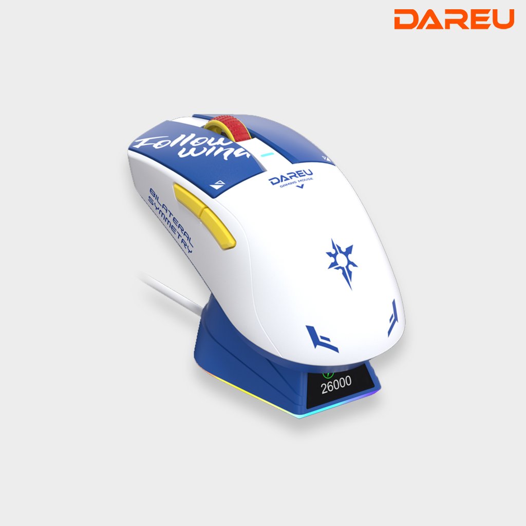 다얼유 A950 LCD 메카블루 유 무선 충전독 게이밍마우스 초경량