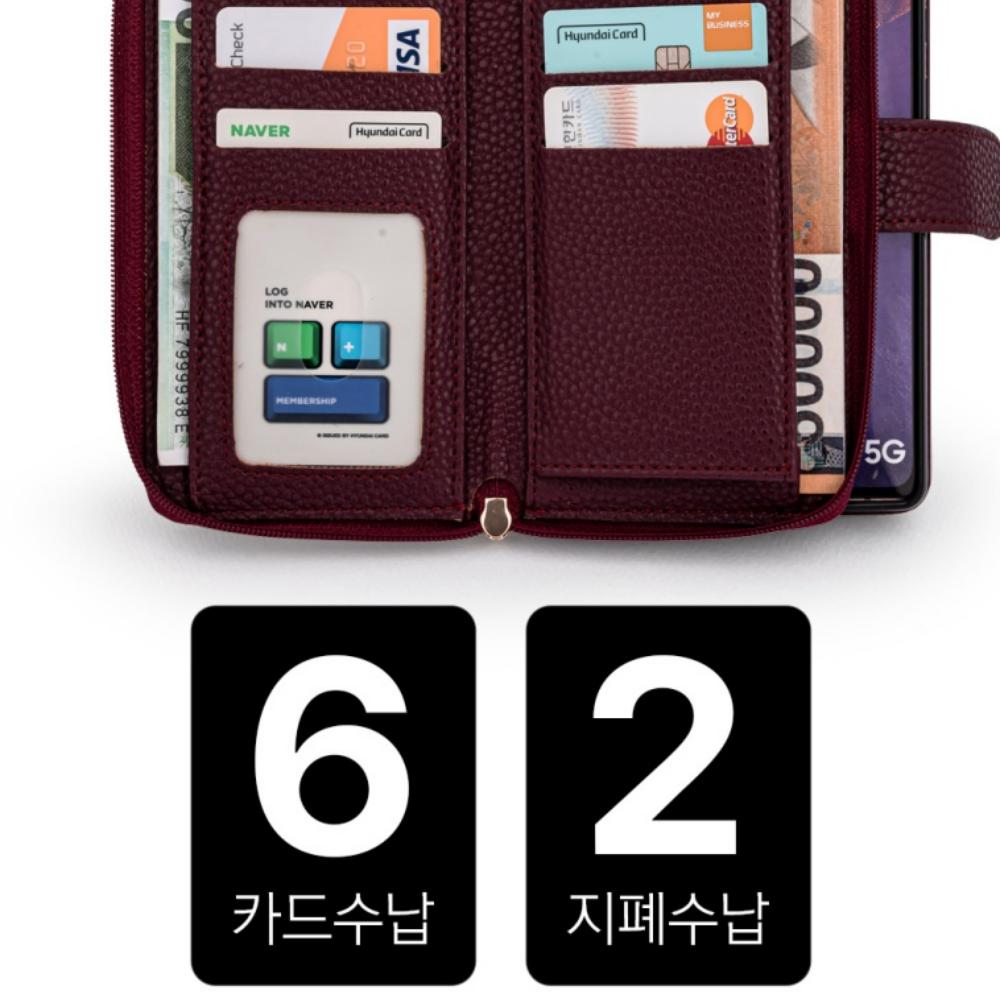 갤럭시A16 지갑 케이스 지퍼형 다이어리 메르시 SM-A165N 이미지 6