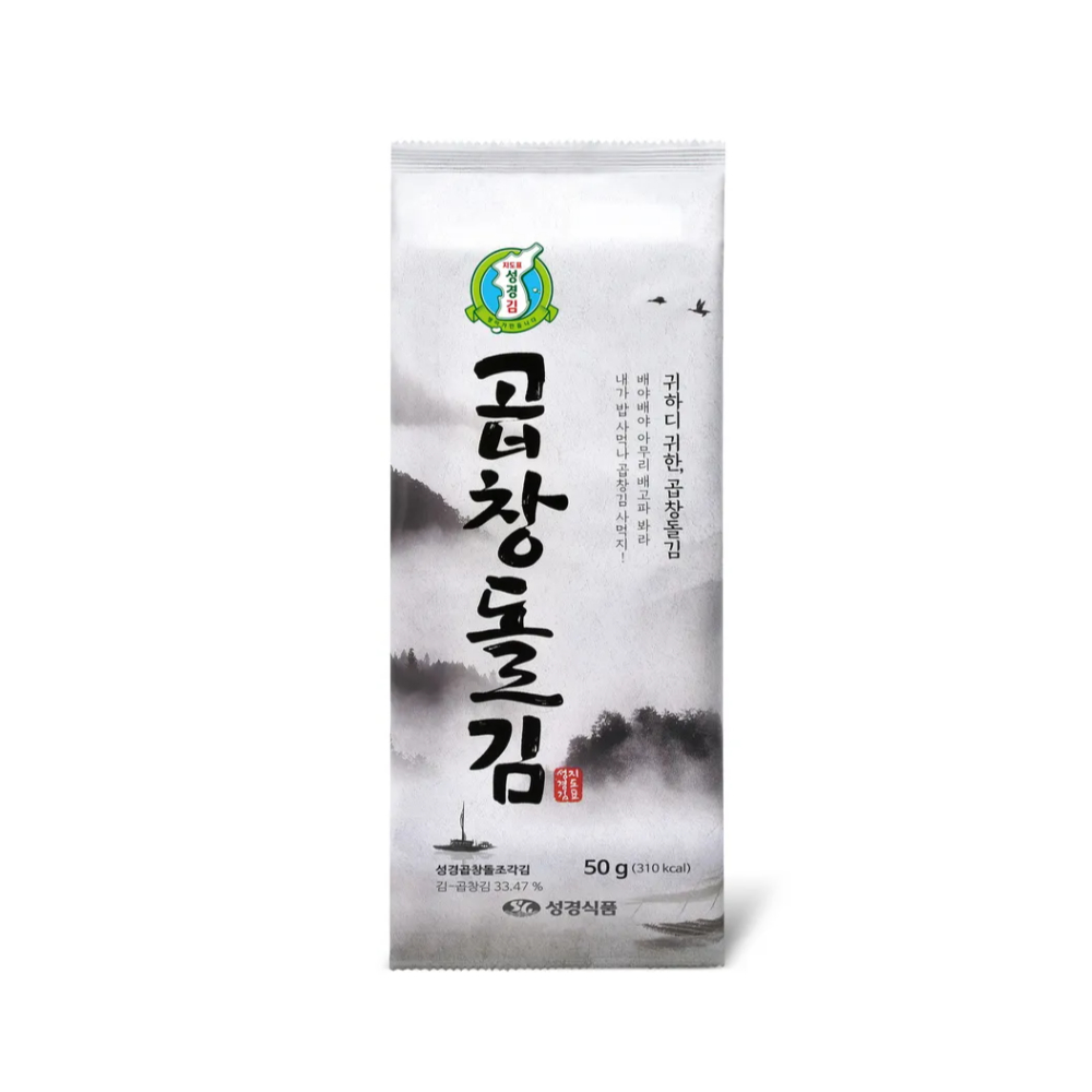 [성경김본사] 프리미엄 곱창돌김 도시락김(60매) 50g, 1개