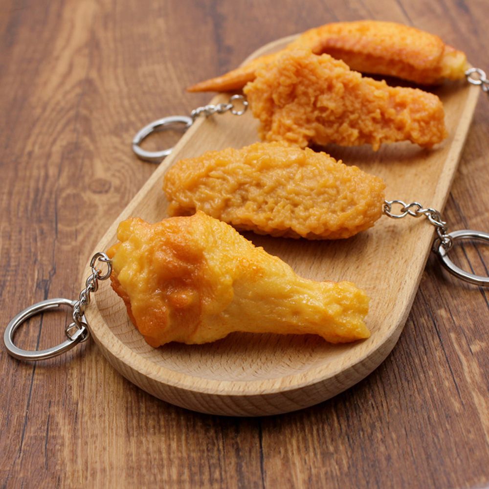 닭다리 키링 치킨집 개업 어이없는 선물 화장실 열쇠고리 음식 모형 치킨 가방 키홀더 차량용 - 상세 이미지 3