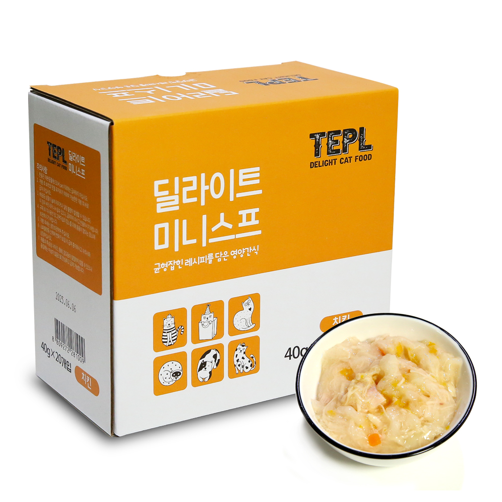 테플 딜라이트 미니스프 40g x 20개 치킨 고양이간식 - 메인 이미지