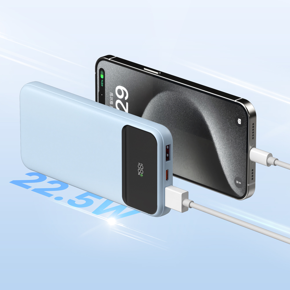 이어맥 슬림 LED 3포트 22.5W 고속 충전 보조배터리 10000mAh - 상세 이미지 4