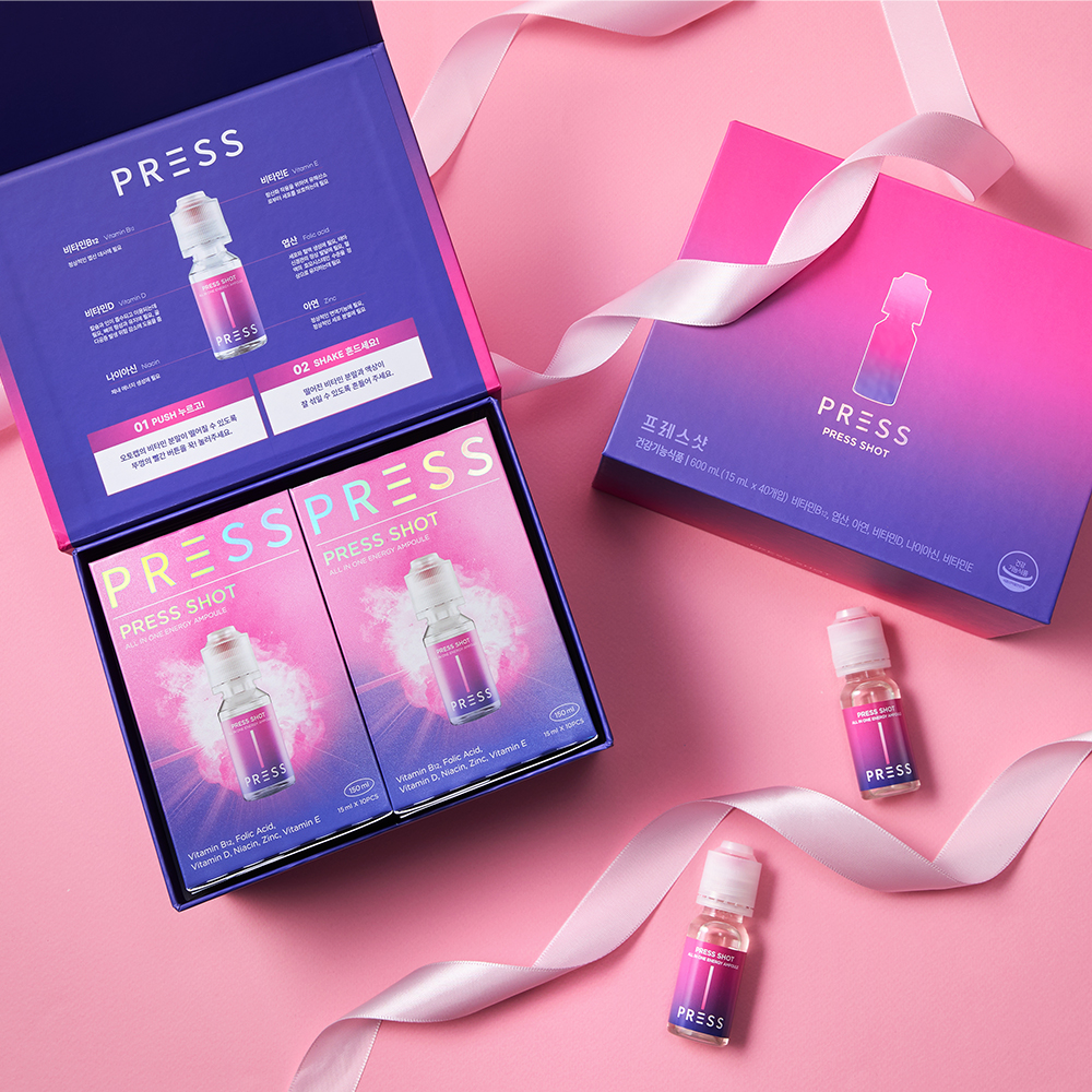 [쇼핑백 제공] 프레스샷 선물세트 40개입 눌러마시는 고함량 올인원 비타민 엽산 나이아신 아연 이미지 4